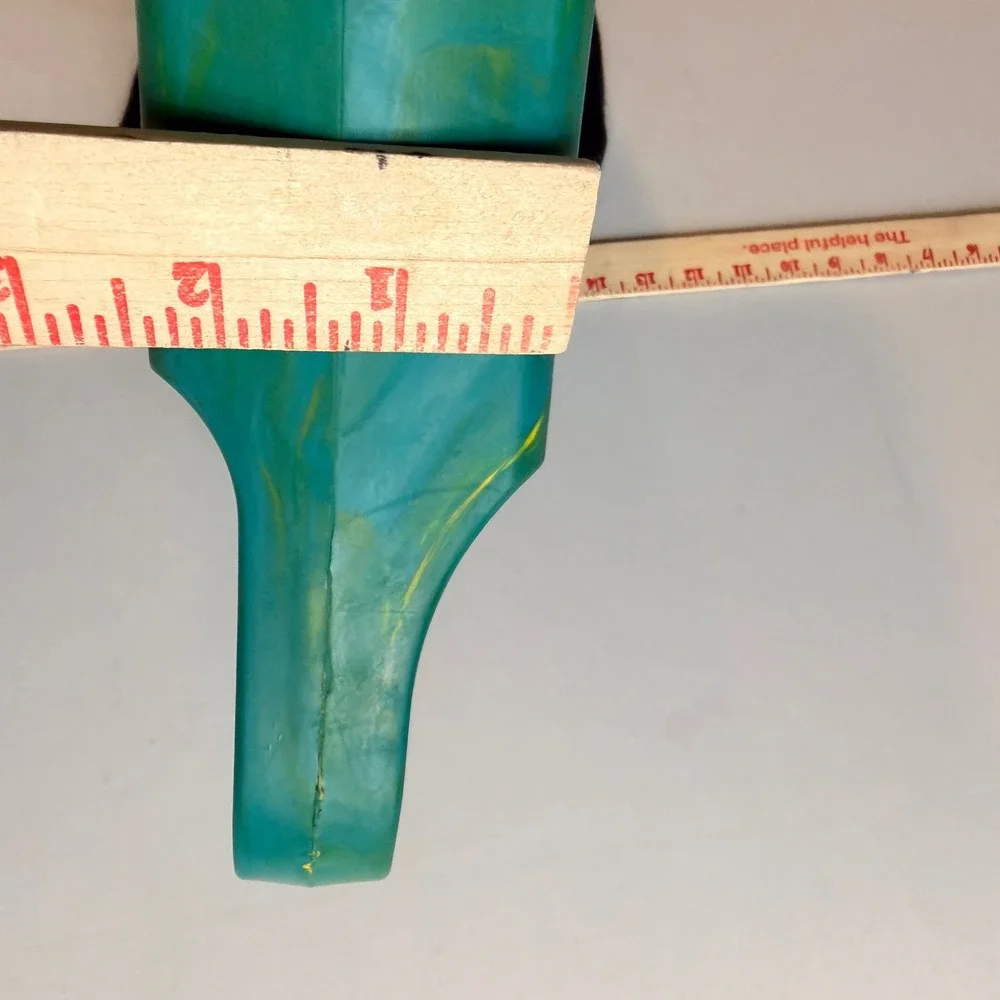 Mahina MerFin Mermaid Monofin Teal Yellow Rubber Swim Fin USA 10.5-12.5 Diving